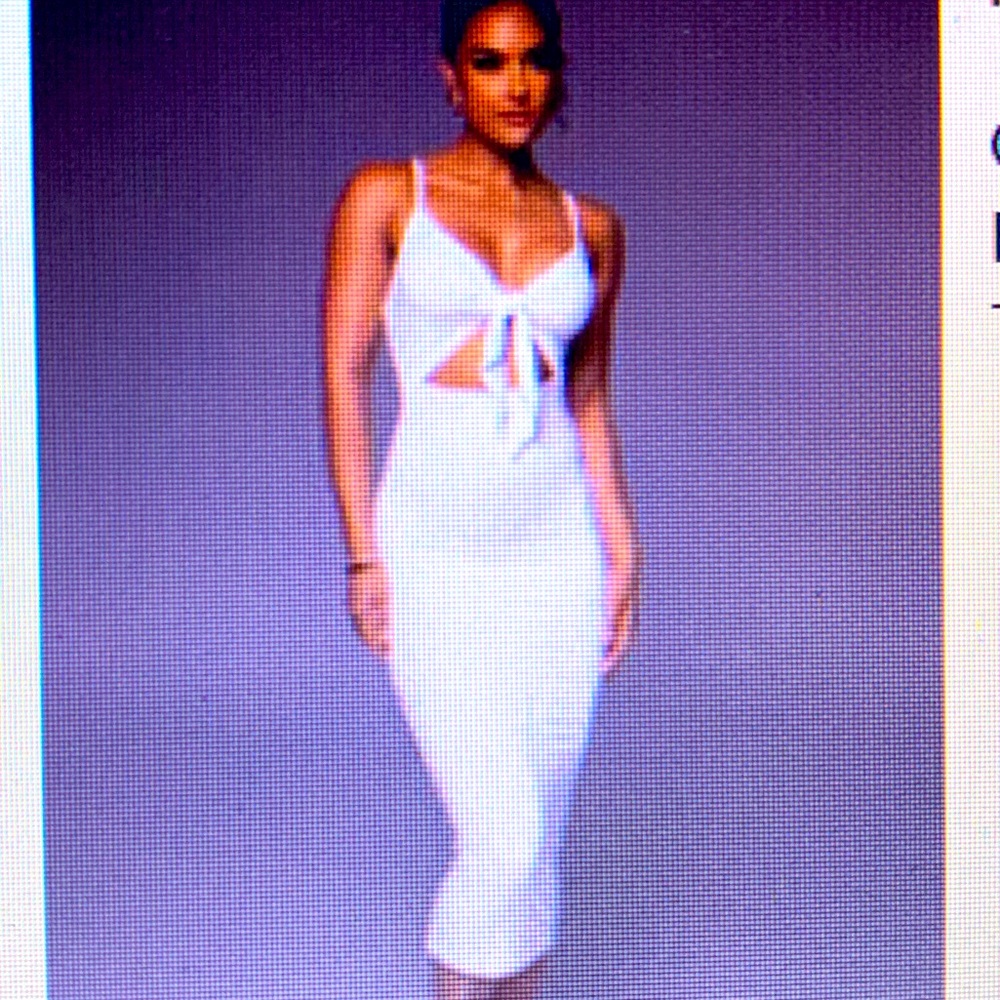 Ivory Cut Out Midi Dress, XXL, New